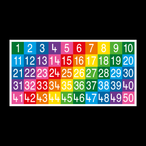 1 - 50 Full Solid Number Grid