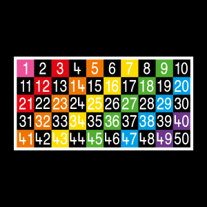 1 - 50 Half Solid Number Grid