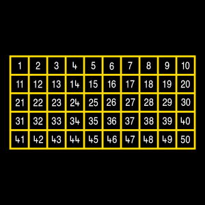 1 - 50 Number Grid Outline