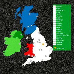 British Isles Maps with Cities