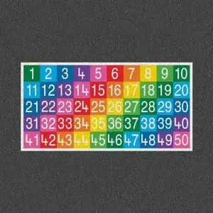 1 - 50 Full Solid Number Grid