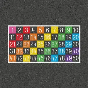 1 - 50 Half Solid Number Grid