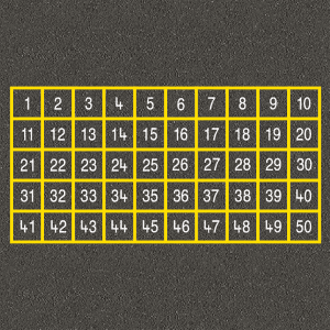 1 - 50 Number Grid Outline