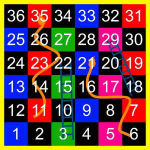 1 - 36 Snakes & Ladders Half Solid