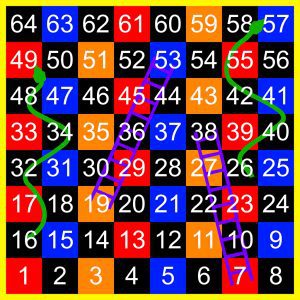 1 - 64 Snakes & Ladders Half Solid