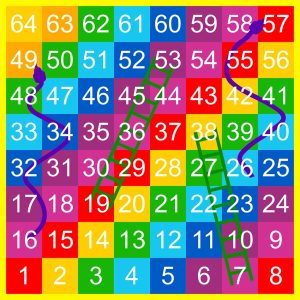1 - 64 Snakes & Ladders Full Solid